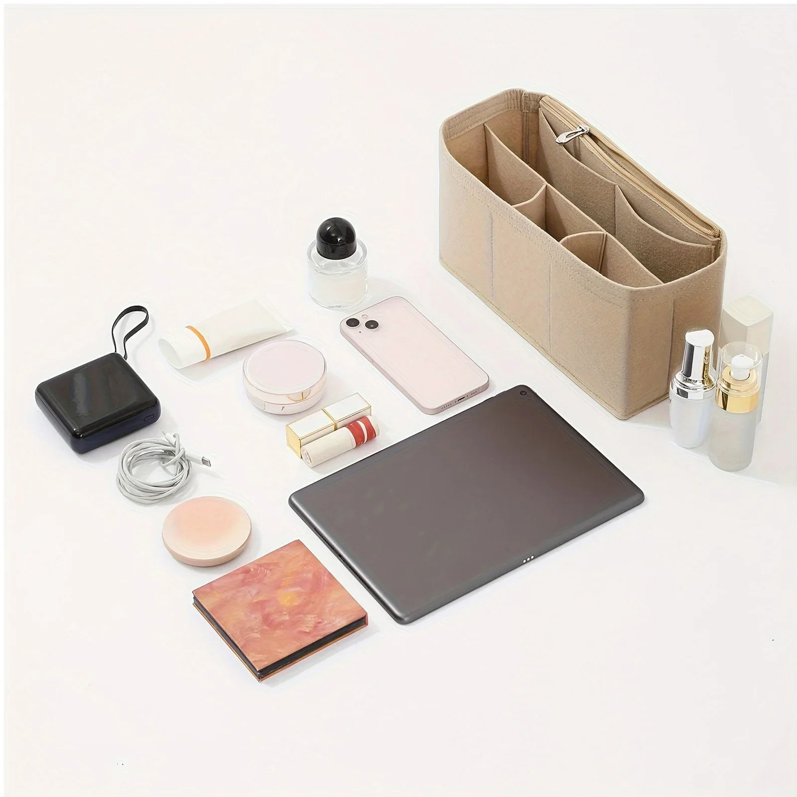 Filz-Geldbörsen-Organizer, Handtaschen-Tragetaschenformer, Insert Liner Shaper-Tasche in Taschen für Liz Visetos Speedy Neverful 2025 – Detail 6
