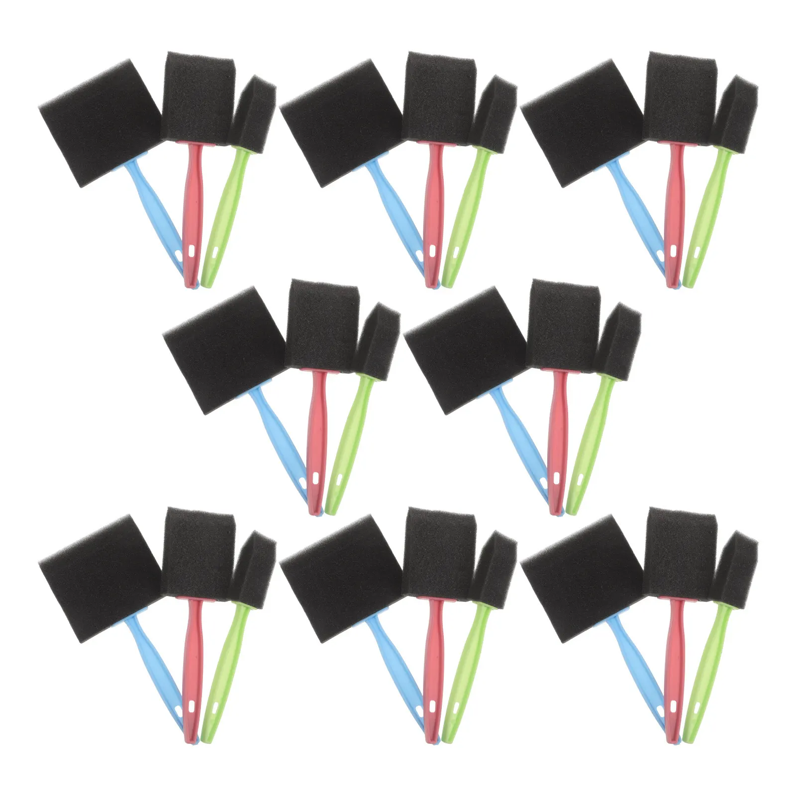 24Pcs Kids Sponge Paint Brushes Set 1 2 3 Inch Plastic Handle Classroom Art Supplies Sponge Painting Brushes for Toddlers Crafts