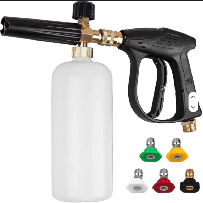 Car Washer High Pressure Wash Gun Foam Jet Bottle Adjustable Snow Foam Lance with Nozzle for Home Vehicle Washing