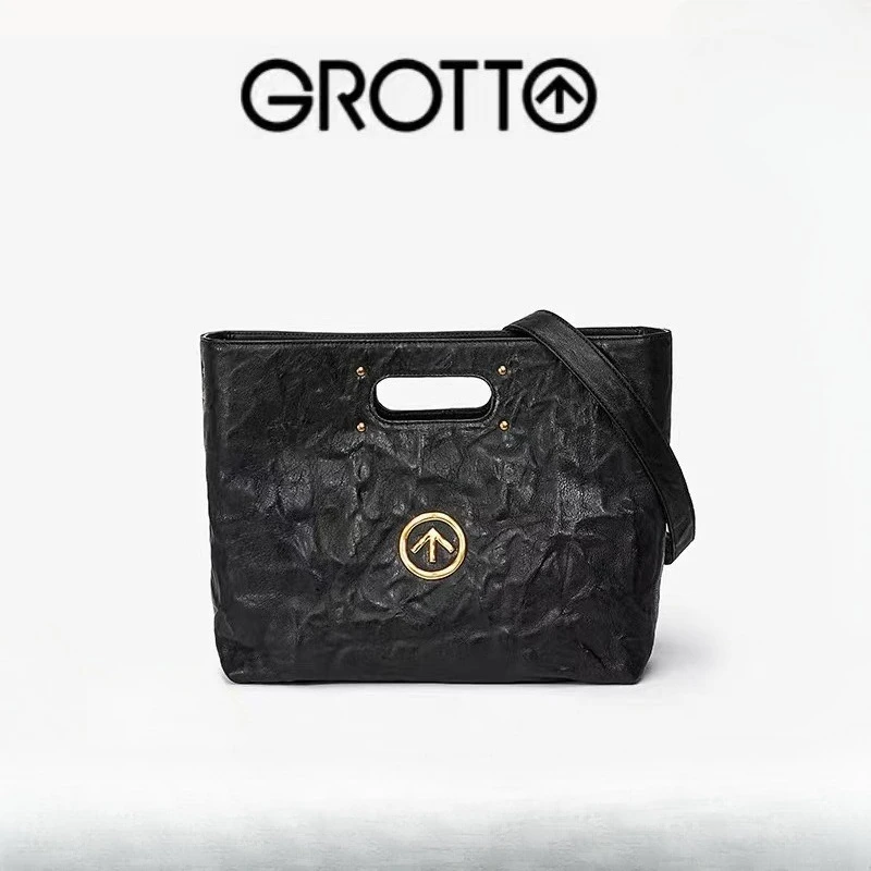 

Grotto 2026 New Black Stone CARRY Tote Bag BigPeace Versatile Minimalist Handbag, Shoulder Bag, Crossbody Bag for Women
