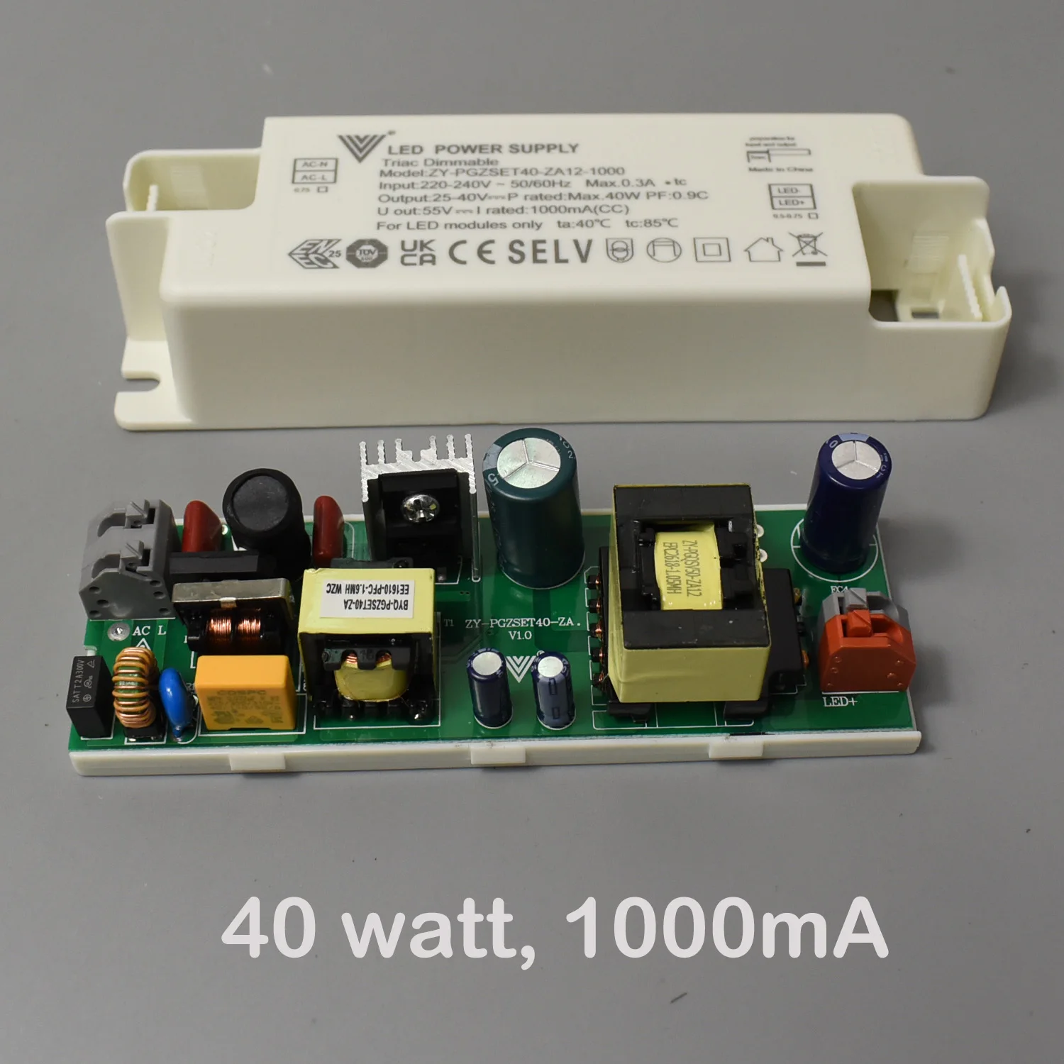 Flicker Free LED Dimmable Driver Lighting Transformer for COB Chips 600mA 900mA 25V-40V Recessed Lamps