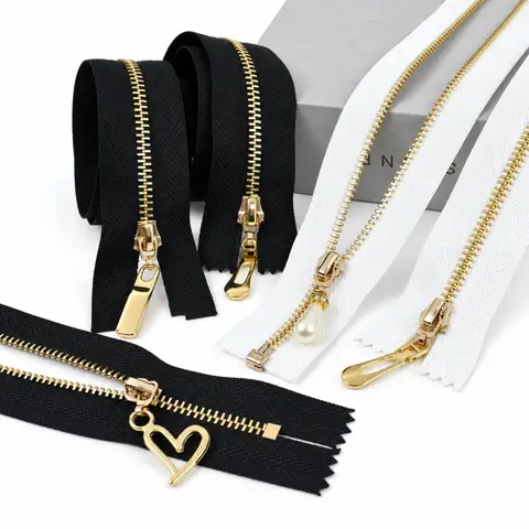 5Pcs No3 Metal Zipper 15-30cm Closed End 40-70cm Open End Auto Lock Zips for Bags Purses Garments Shoes DIY Sewing Accessories