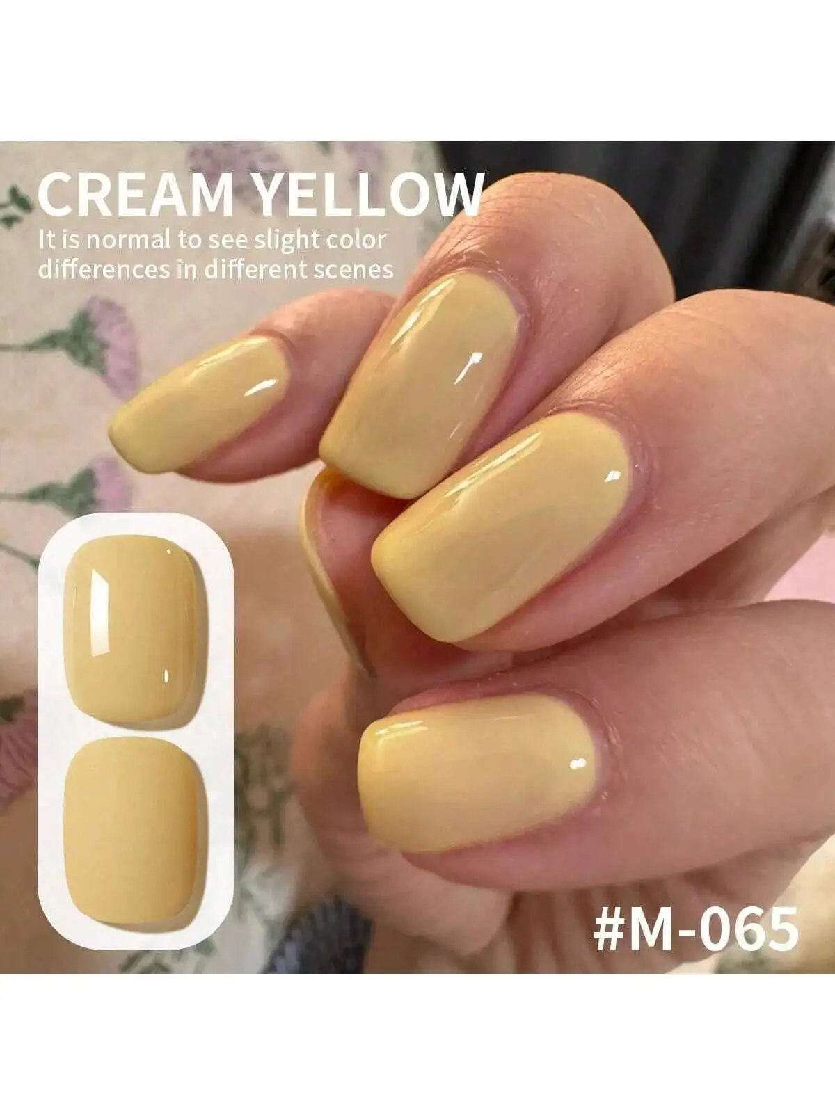 1pc 15ML Cream Yellow Gel Nail Polish Unscented Soak Off UV LED Formula, Popular Green Shades, Perfect Gift For Spring