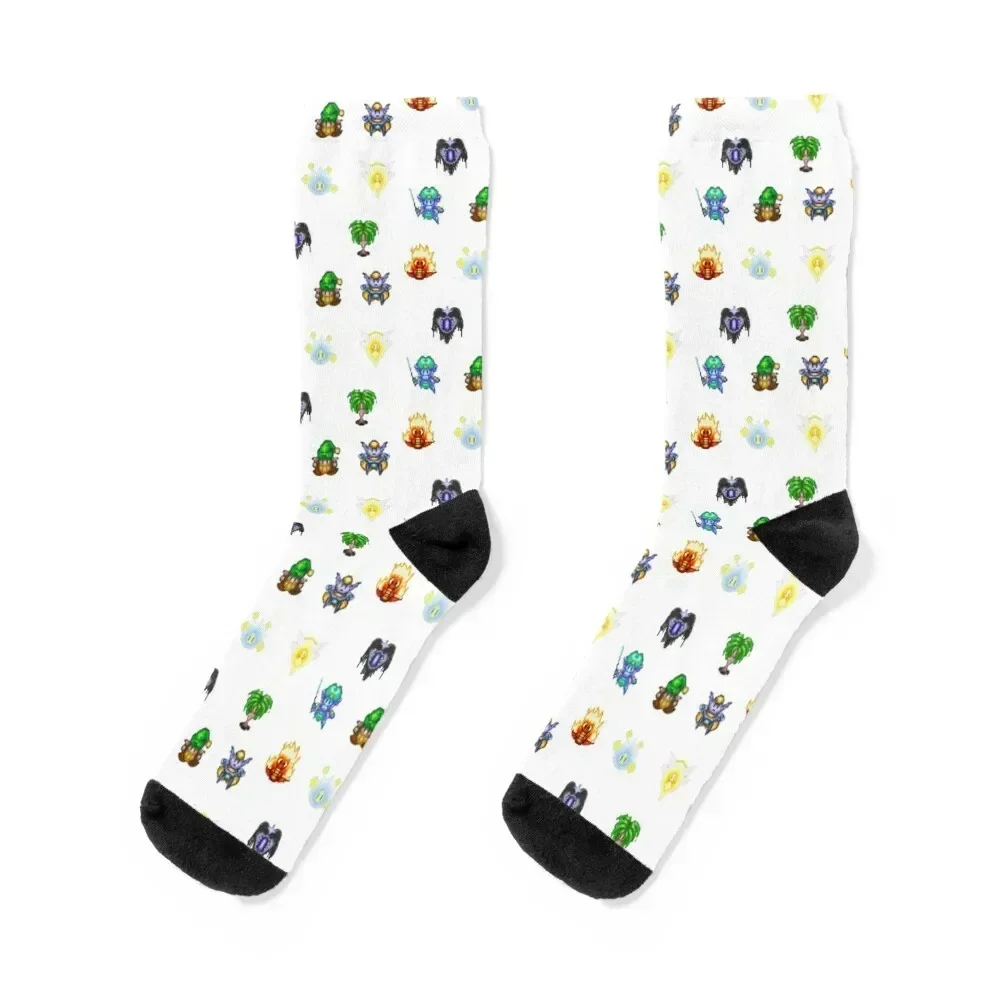 Secret Of Mana Magic Sprites pattern Socks Stockings Run gift Socks Women's Men's