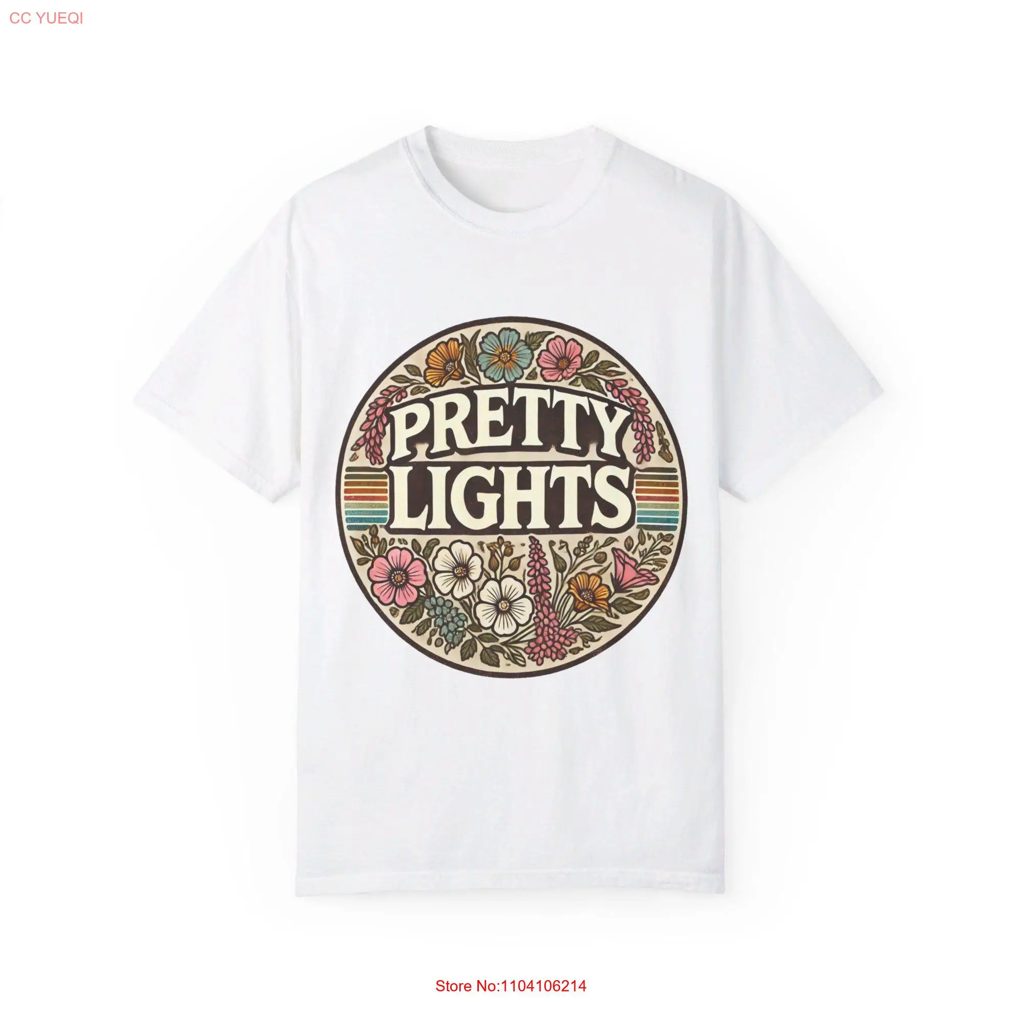 Pretty Lights Wildflower Floral Bold Font EDM Electronic Dance Music Comfort Colors T Shirt pl plf plm hippie indie