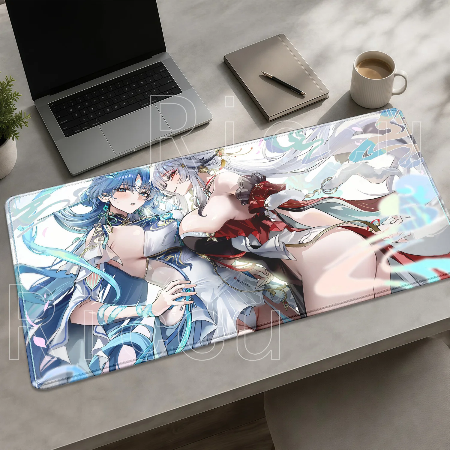 HD Printing Hsin Wuthering Waves WuWa Non-Slip Base Mouse Pad Gaming Overlock Mousepad Large Keyboard Office Accessories DeskMat