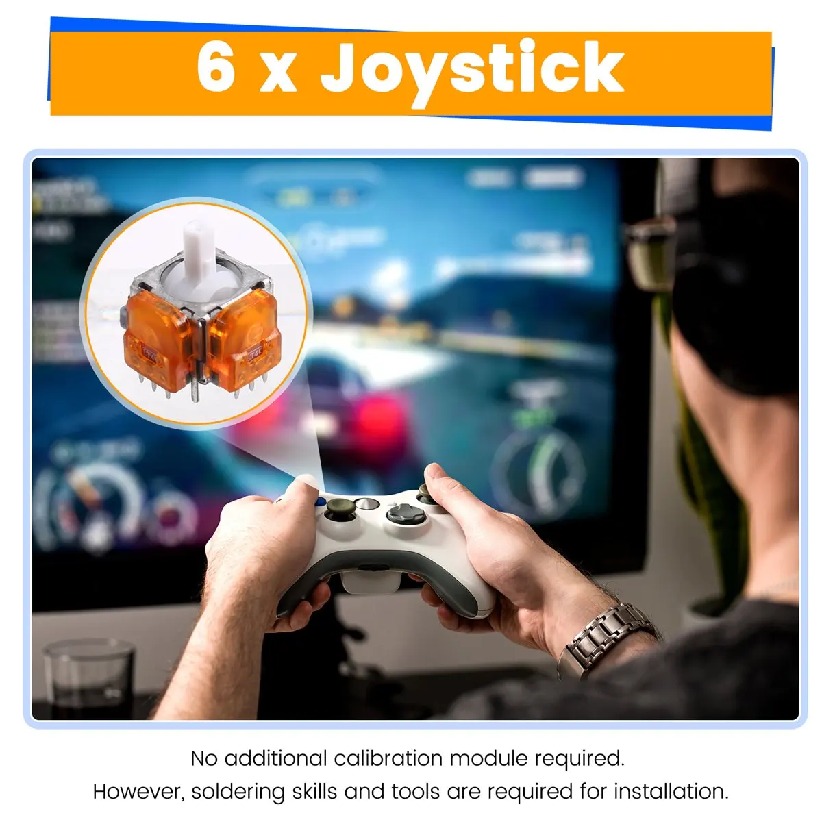 

2025 New 6PCS TMR Electromagnetic Joystick for SWITCH PRO Gamepad TMR Joystick 3D Analog Thumb Stick Controller