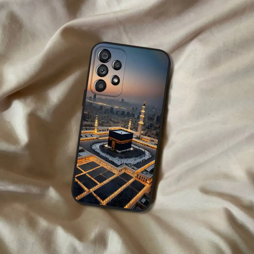 Pilgrims IN Mecca Cover Handyhülle für Samsung Galaxy A20, A21s, A22, A31, A32, A52, A53, A72, 73, A80 Soft Black Cover