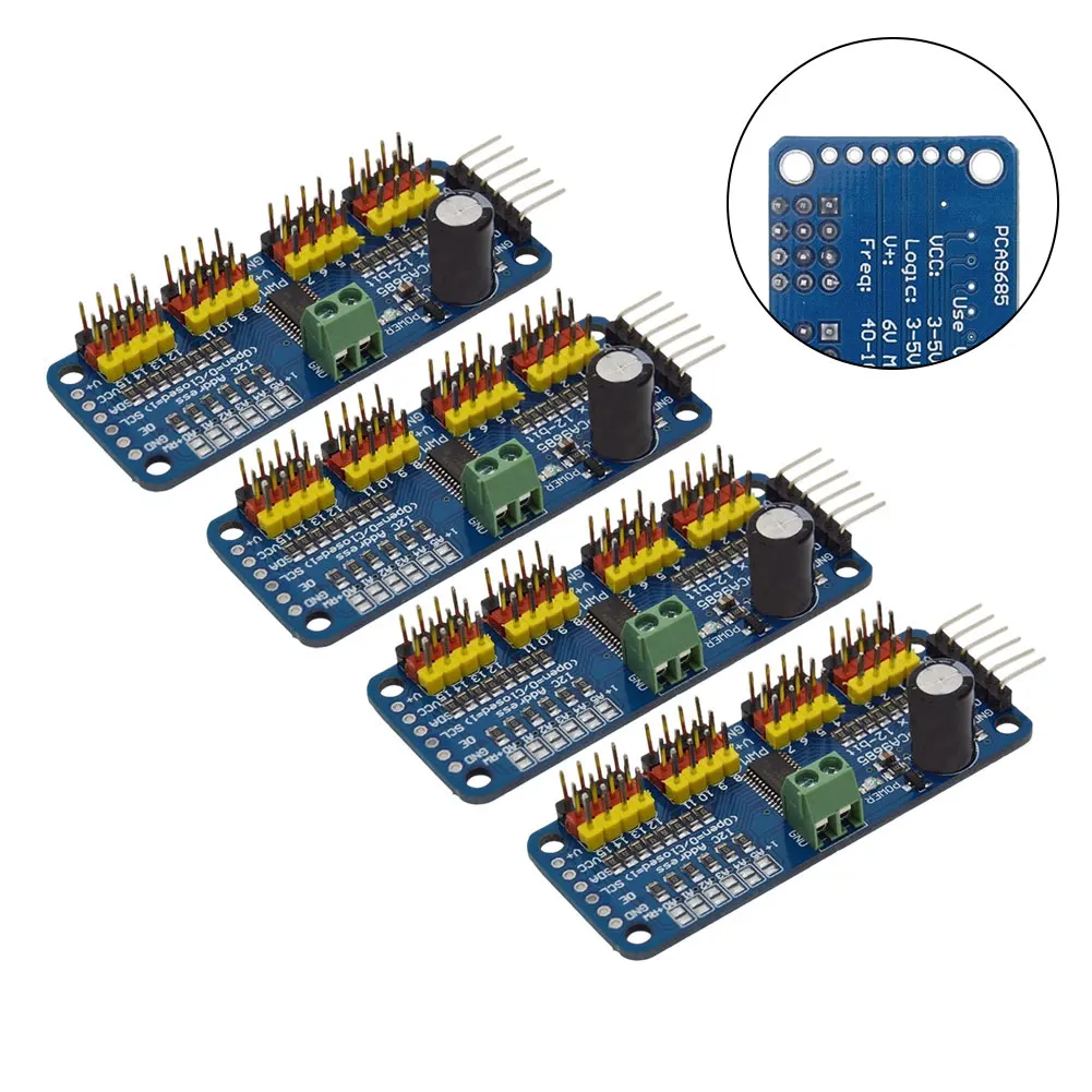 1 Unit PCA9685 16 Channel -PWM Controller Module 5V Logic Level Shift Compatible For Arduino Microcontrollers