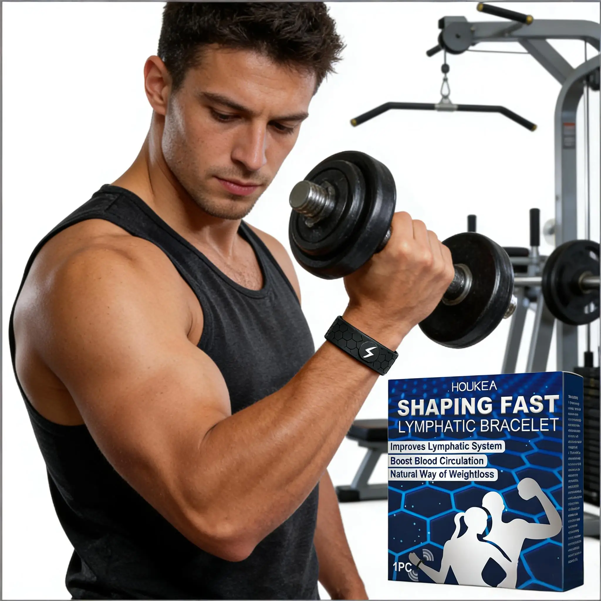 

Спортивный силиконовый браслет, стимулирующий лимфодренаж, улучшает кровообращение, снимает усталость, монитор стресса, браслет для здоровья тела