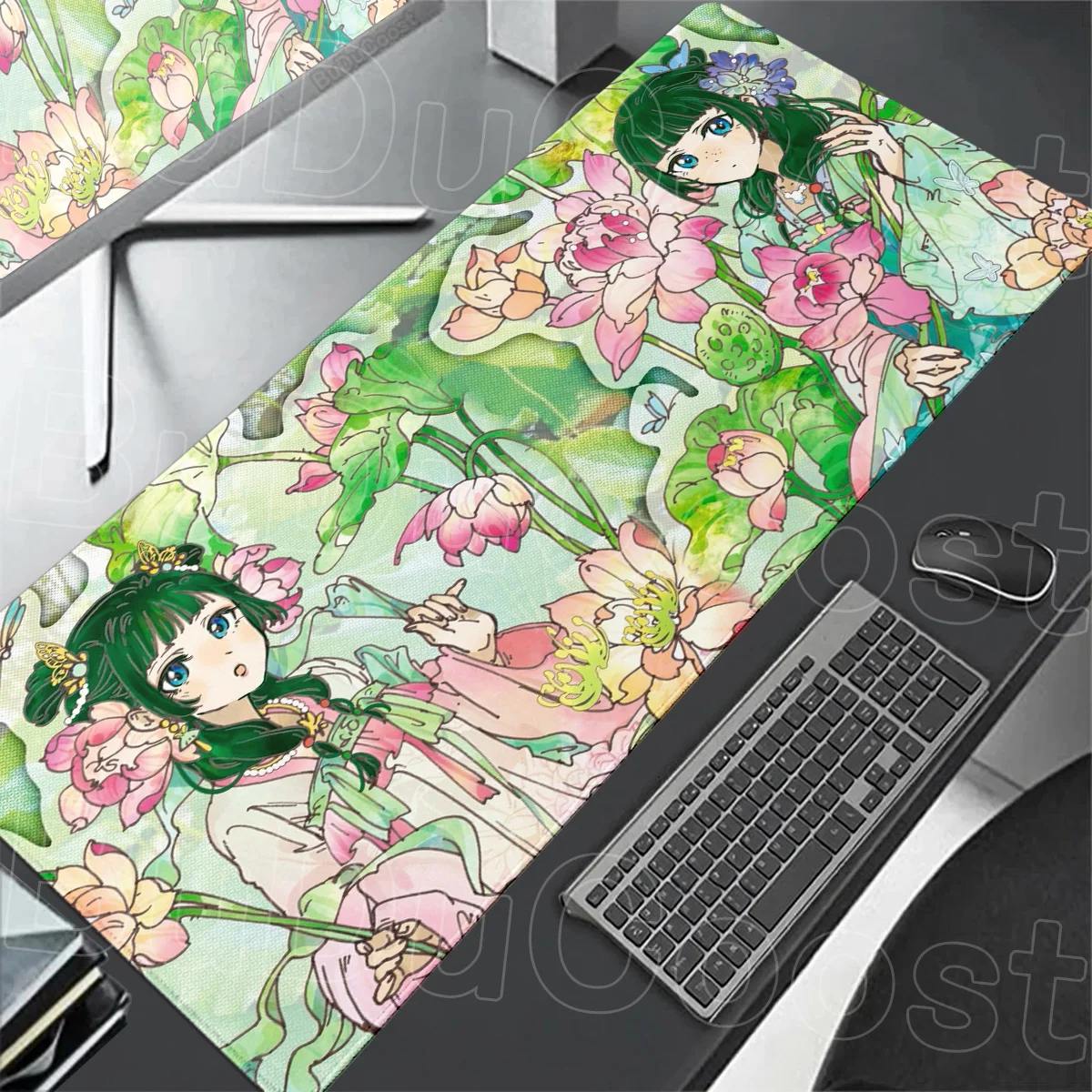 Natural Rubber Non-slip Mouse Pad Kawaii The Apothecary Diaries Anime Extended Deskmat Gamer Computer HD Print Keyboard Mausepad
