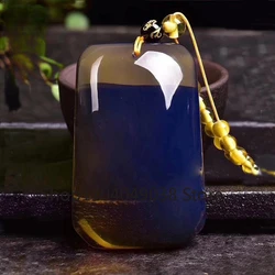 Dominican Pure Water Blue Amber Lamper Safe Plague Pendant Honey Wax Amber Men's and Women's Simple Versatile Pendant