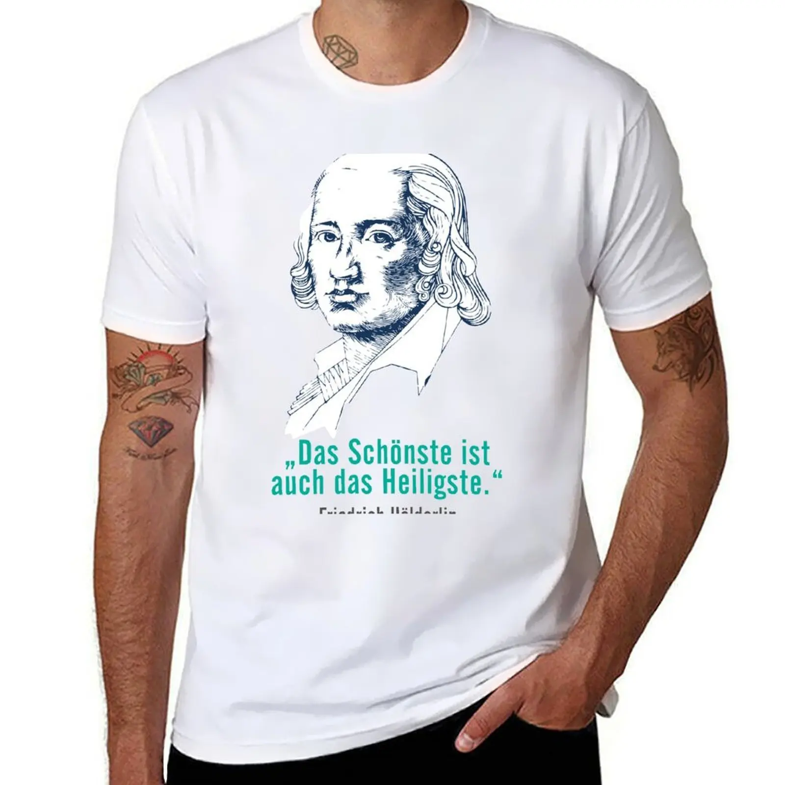 

Friedrich Hlderlin quote, The most beautiful is also the holiest, poet from Tübingen T-Shirt