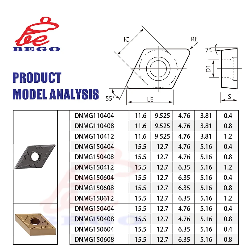 Lathe Inserts Turning Tools Cnc Bits Carbide Cutter Tips DNMG 110404 110408 Lathe Blades Tungsten Cardie Insert For Matel