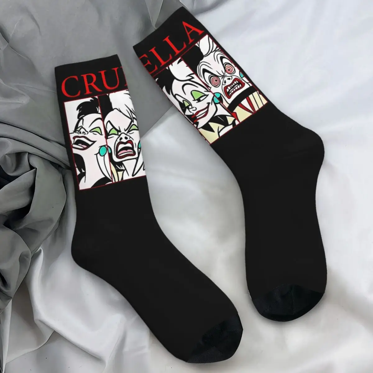 Crulla Villains Socks Autumn Stockings Modern Adults Men Soft Breathable Socks Design Skateboard Non Slip Socks