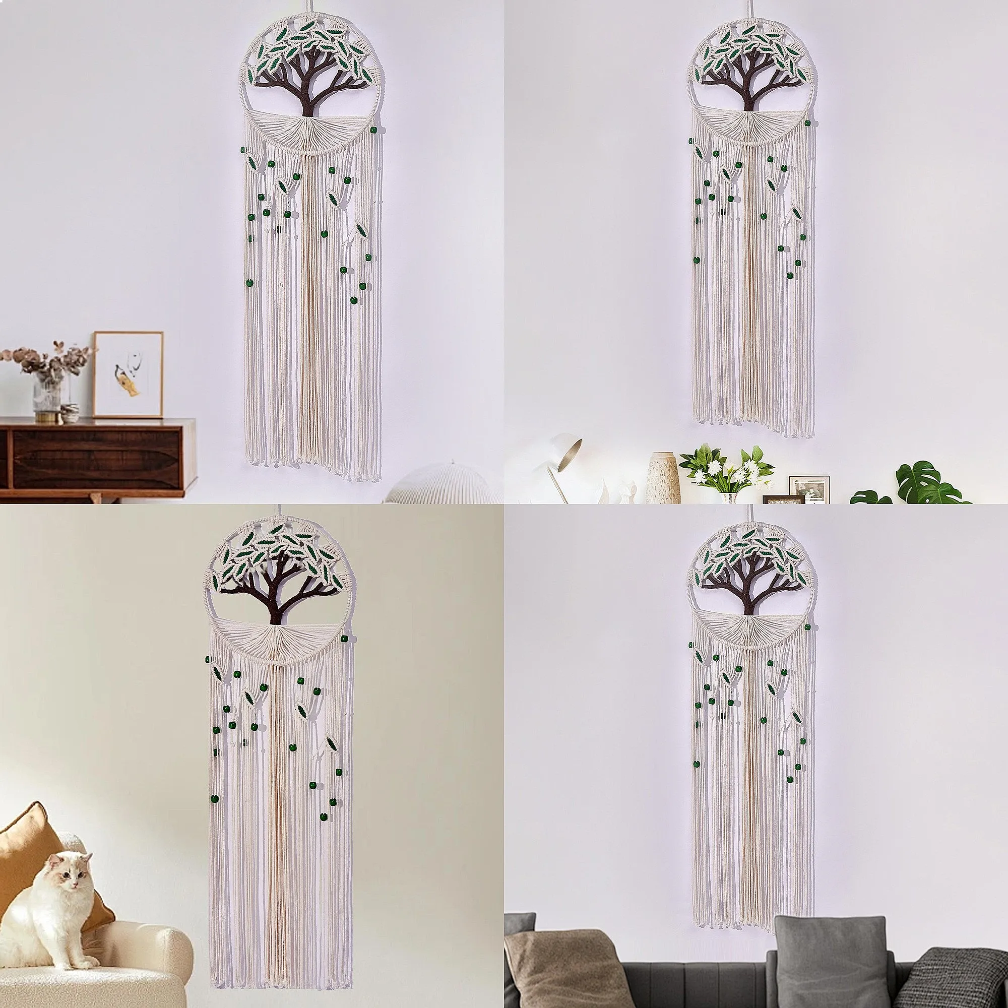 Handwoven Leaf Tassel Dreamcatcher Wall Hanging Ornament  Wall Hanging Decor  Deco Porte