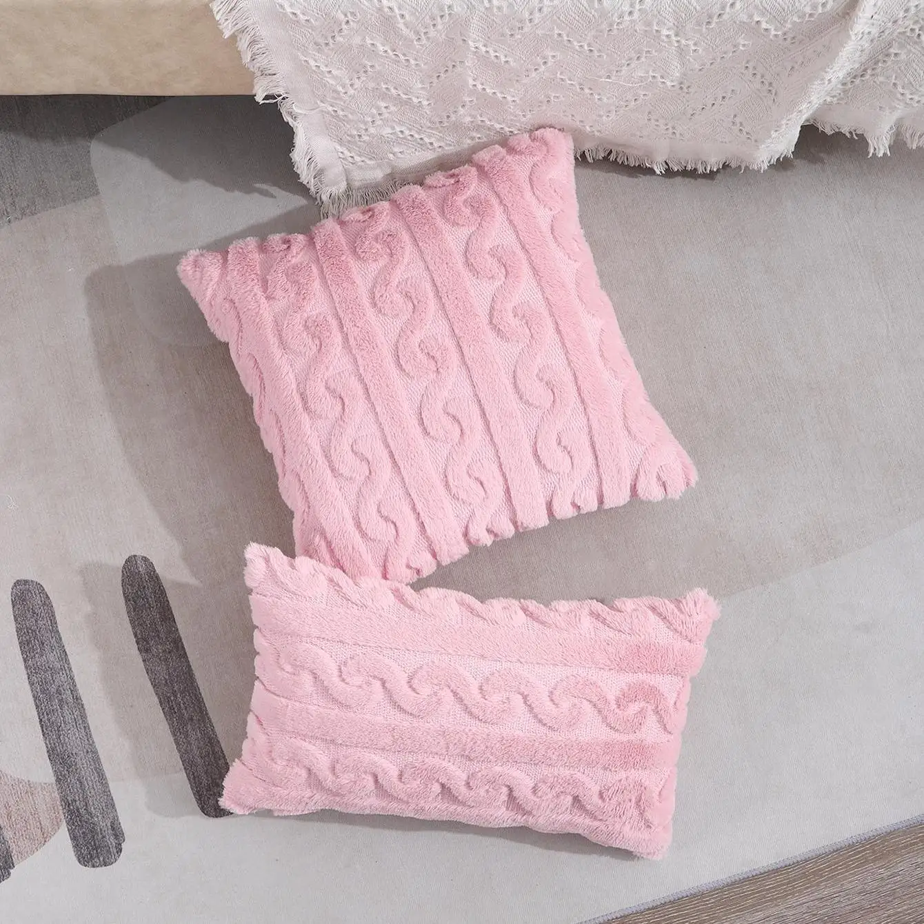 New Lovely Pink Throw Pillow Case Things Stranger Thıngs Knit Bed Pillow Case Pillow Home Derecation