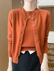 Nieuwe Chique Dames Wollen Vest Met O-hals En Korte Mouwen Pullover Preppy Stijl Kasjmier Trui Herfst Winter 100% Merinowol