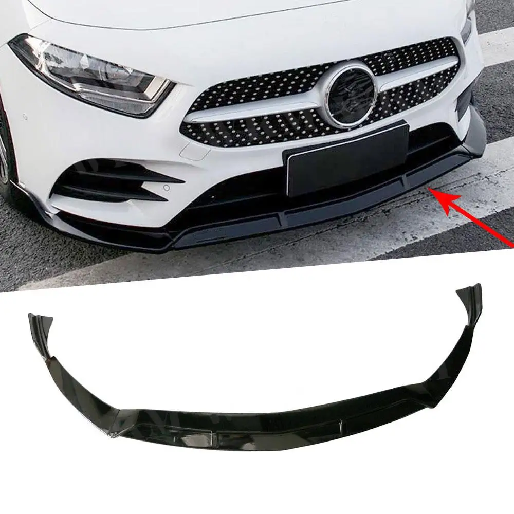 

JCYECF for A Class ABS Front Lip Spoiler for Mercedes Benz W176 A200 Sport 2019 Three-section Head Bumper Chin Shovel Protector
