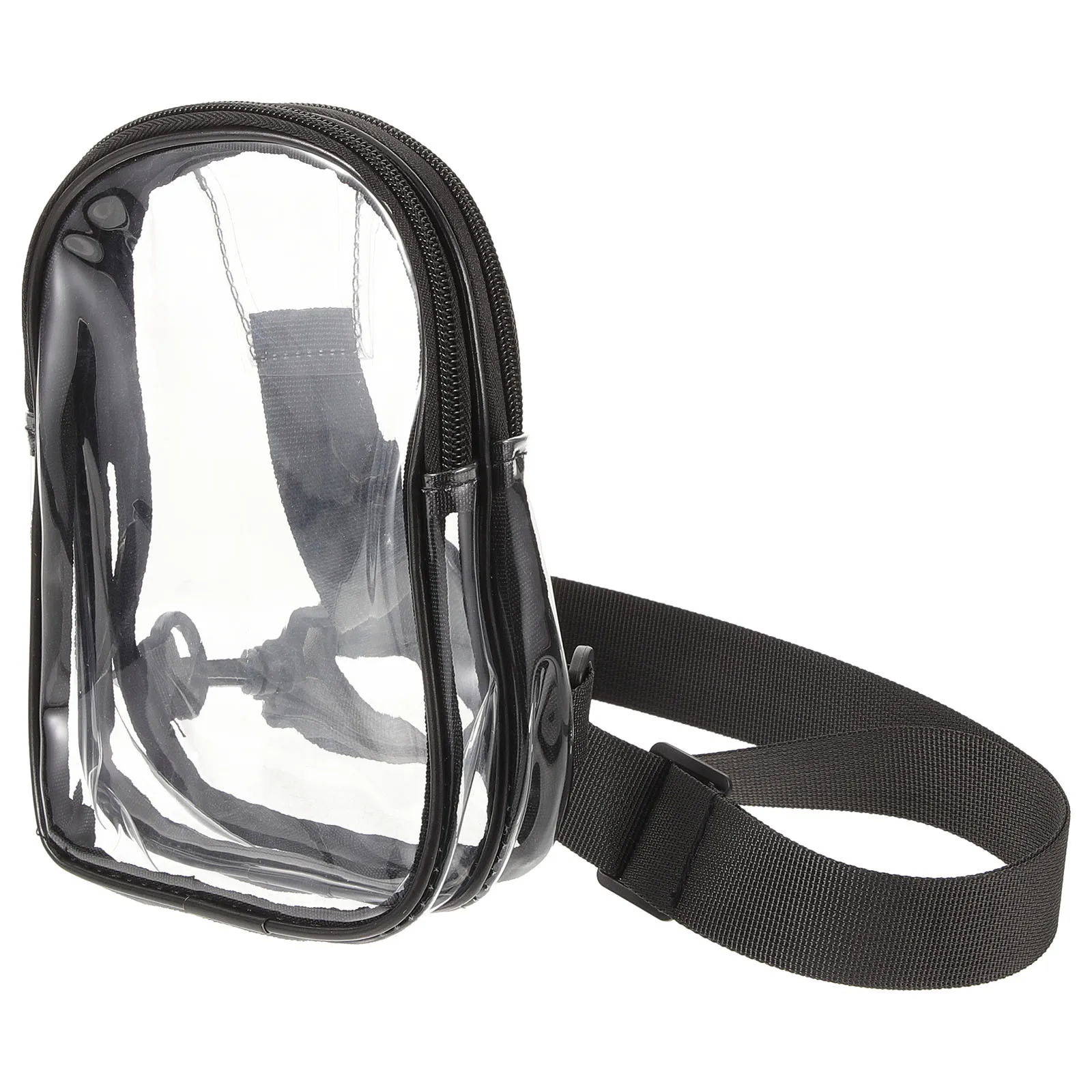 Clear Sling Bag PVC Cloth Running Phone Storage Adjustable Belt Lightweight Portable Crossbody Small Clear Bag for Travel Sports