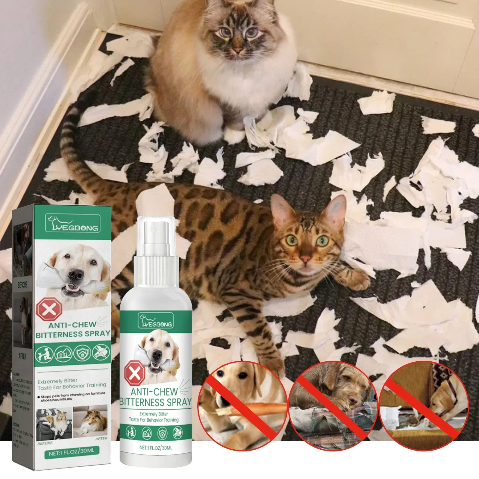 Pet Anti Chew Spray Scratches Stop Sofa Chewing Gnawing Corrector Furniture Protect Indoor Repellent Cat Scratch Training Liquid