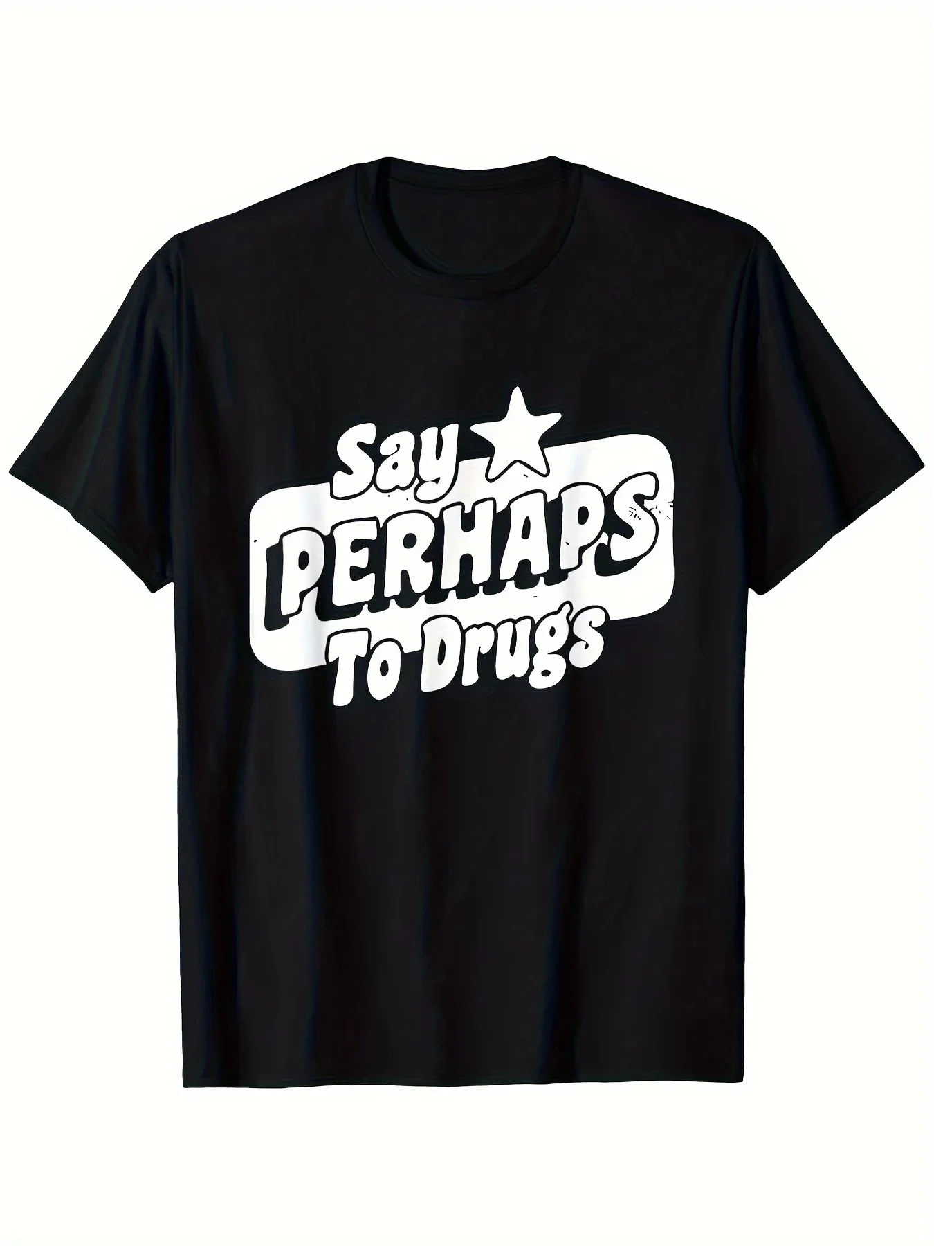 New A T-Shirt Featuring Bold White Text Design, Possibly Referencing Medication, with a Gender-Neutral Style, Perfect for Casual