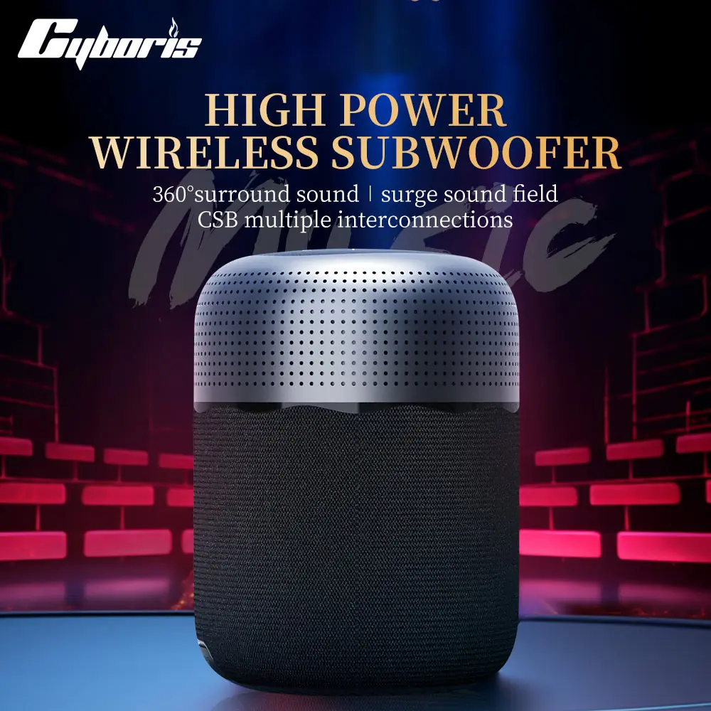 Cyboris X11 Bluetooth Speaker Metal 100W Home Theater Speakers with Voice Assistant, IPX6,10400mAh, NFC, True Wireless 3D Stereo