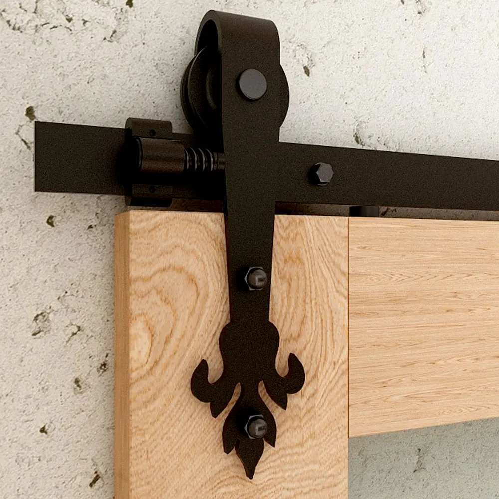 CCJH Sliding Barn Door Hardware Kit Slides Rail System Hanger Not Easy to Rust Unique Shape Design Sliding Barn Door Hardware