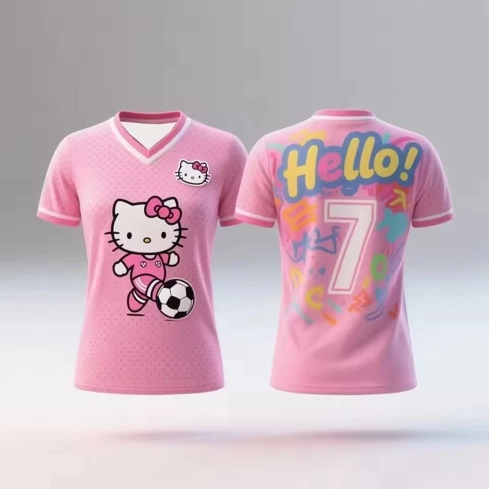 Hello Kitty 2026 Thematisches Fußballtrikot Sportbekleidung Sommer Cool Unisex Fußballtrikot Schnelltrocknendes Sport-T-Shirt Top Fan-Geschenk – Detail 7