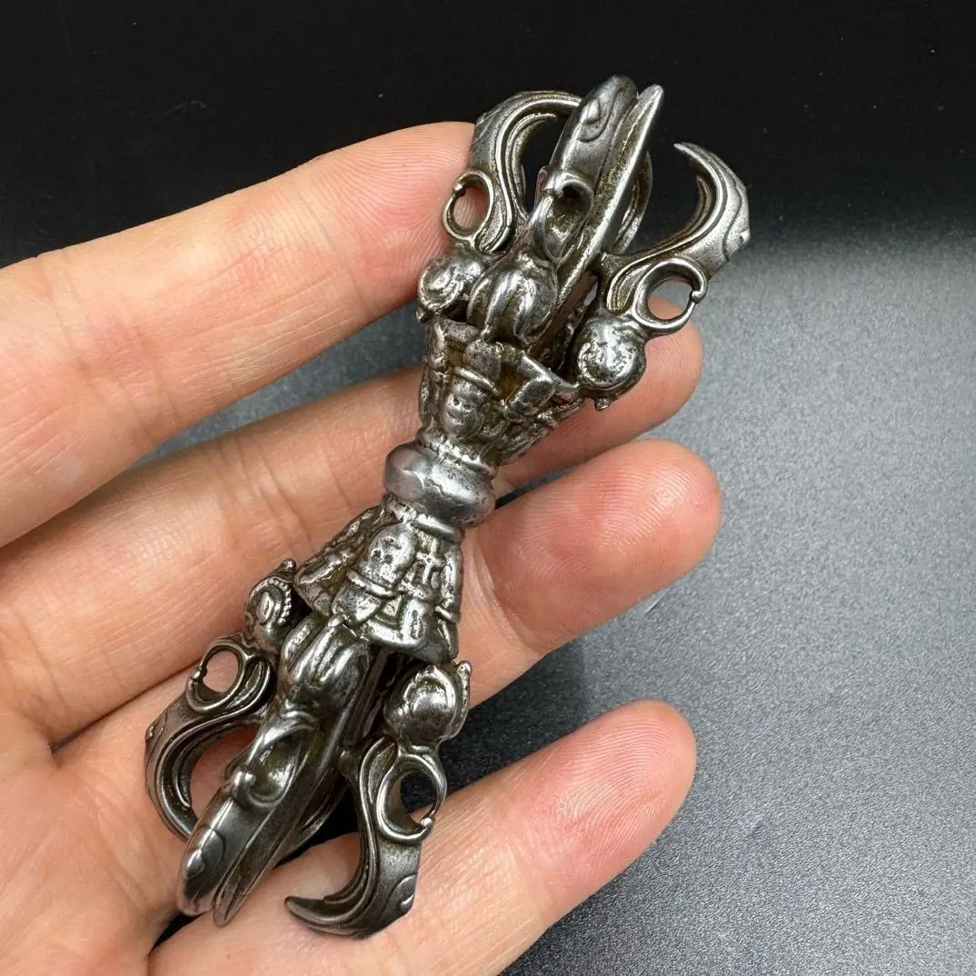 Tibet Tibetan Five-pronged vajra tantric ritual instrument Statue Ornament Home Office Cabinet Deco Desktop Decor Figurines
