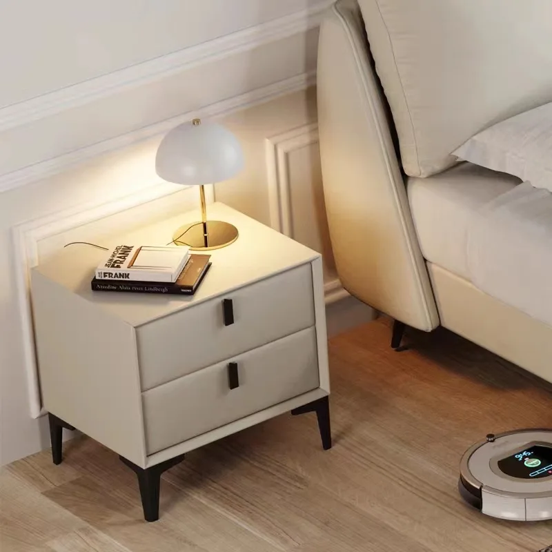 Bedside table, Nordic, light luxury, simple, modern, bedroom, all solid wood, easy to install
