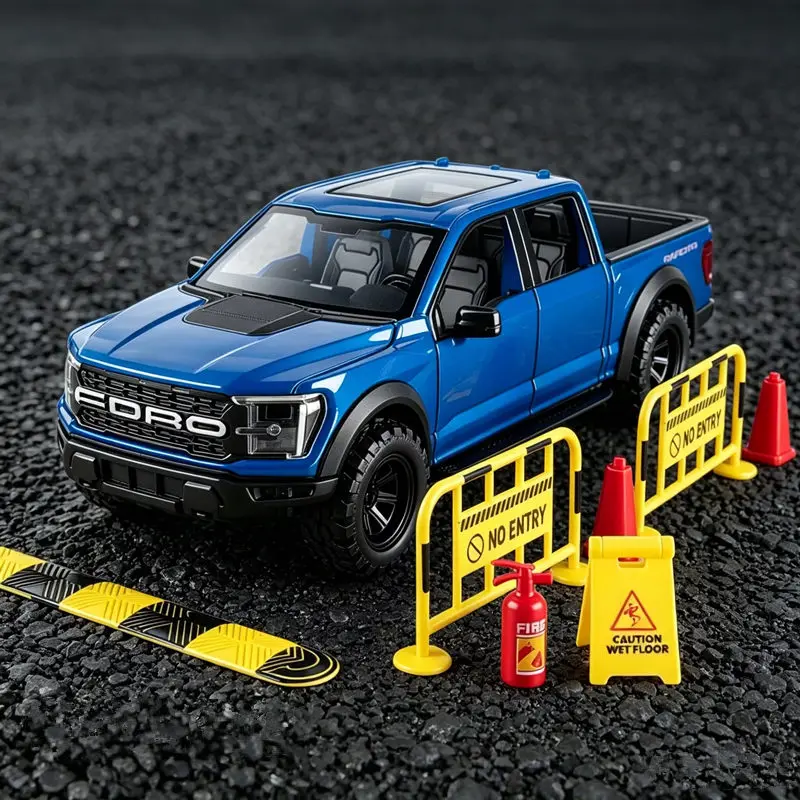 1:32 Ford F150 Raptor P702 Legierung Pickup Auto Modell Druckguss Metall Geländewagen Auto Modell Simulation Sound und Licht Sammlung