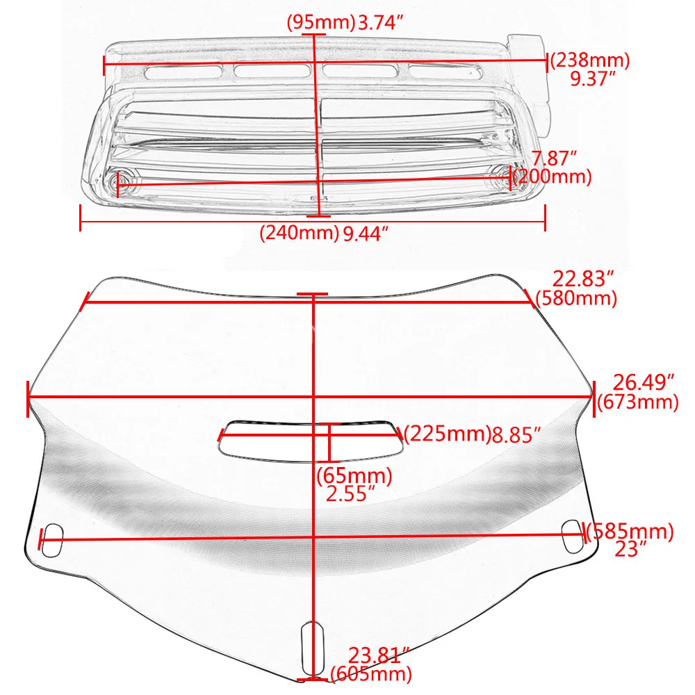 Parabrisas para motocicleta, Deflector de carenado con ventilación de aire para Honda Goldwing GL1800 Gold Wing 1800 2001-2017