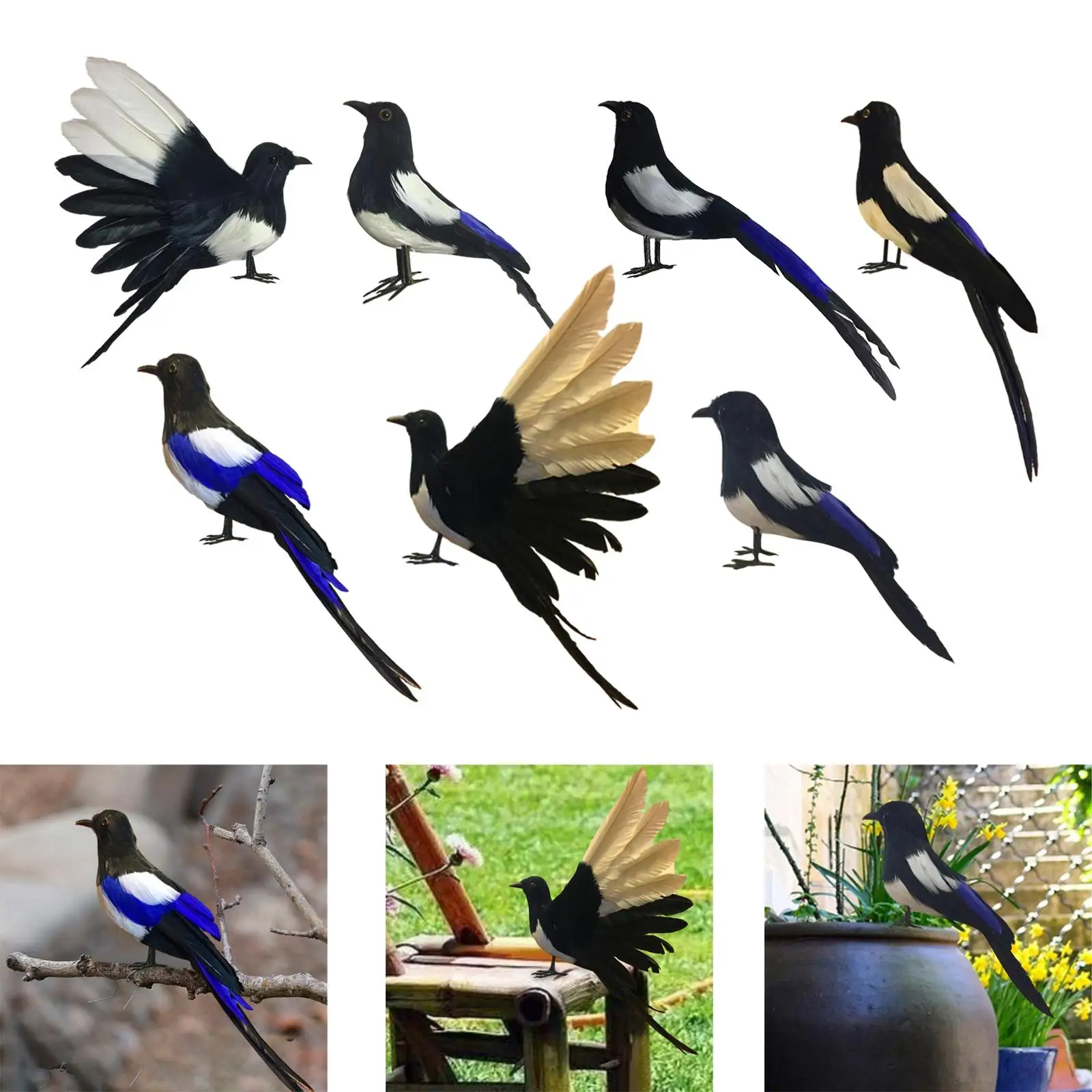 

Magpie simulation bird statue/artificial model/outdoor garden ornament