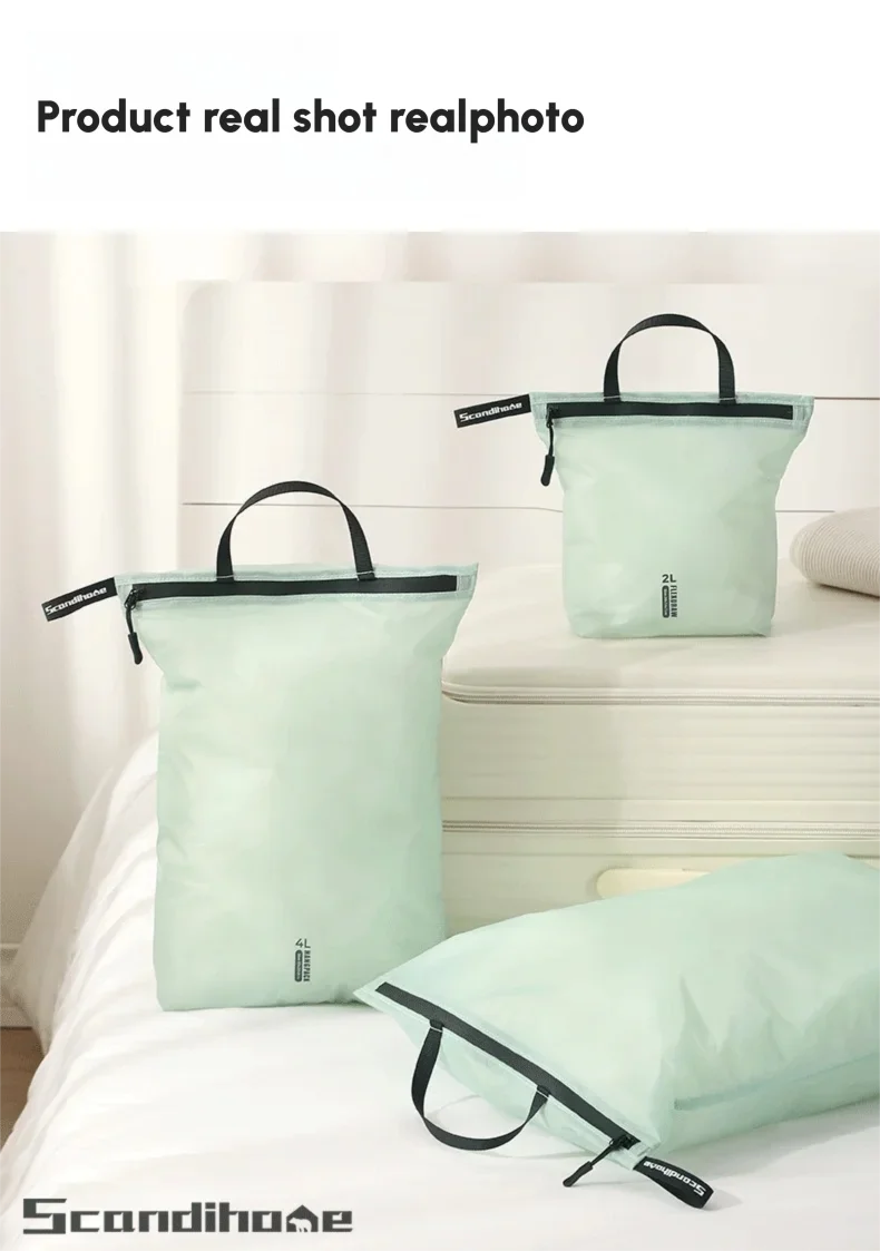 Wasserdichte Reisehandtasche, Aufbewahrungstasche, leichter Kleidungs-Organizer, Reißverschlusstasche für Toilettenartikel, Socken, Unterwäsche, Gepäck – Detail 14