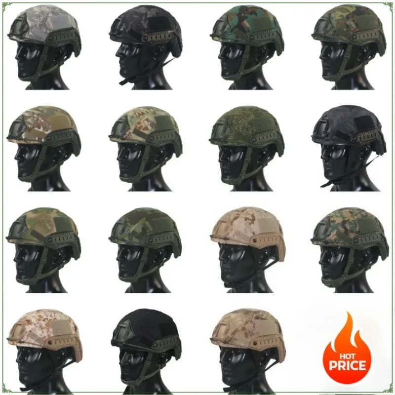 

2PCS MC EMR A-TACS FG Tactical Helmet Cloth Cover AOR1 Flecktarn Camouflage Cover FAST Helmet Modification DIYr Hunting Sports