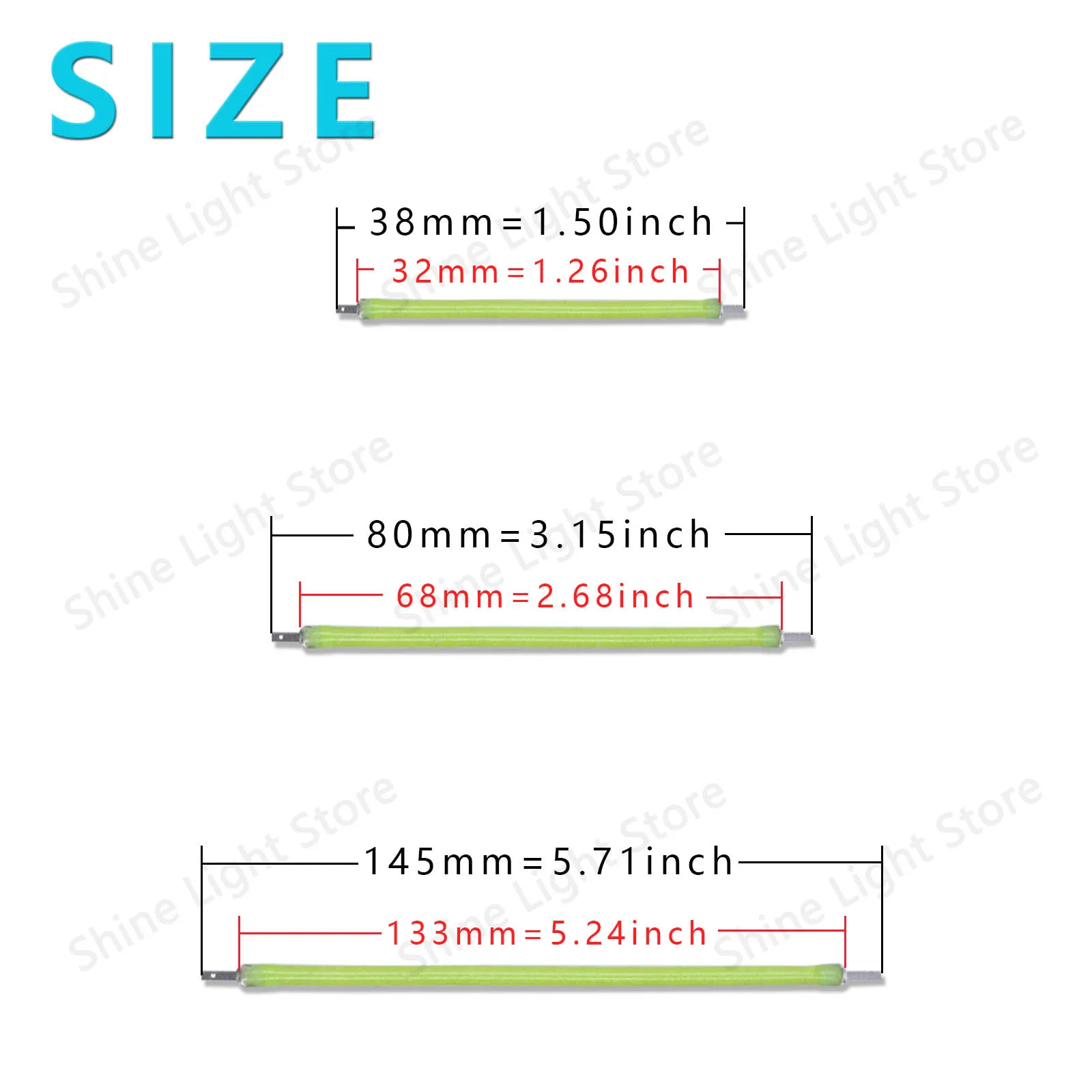 38mm 80mm 145mm 185mm 360mm 450mm LED Filament Flexible DC3V Edison Bulb Diode Decorative Accessories DIY