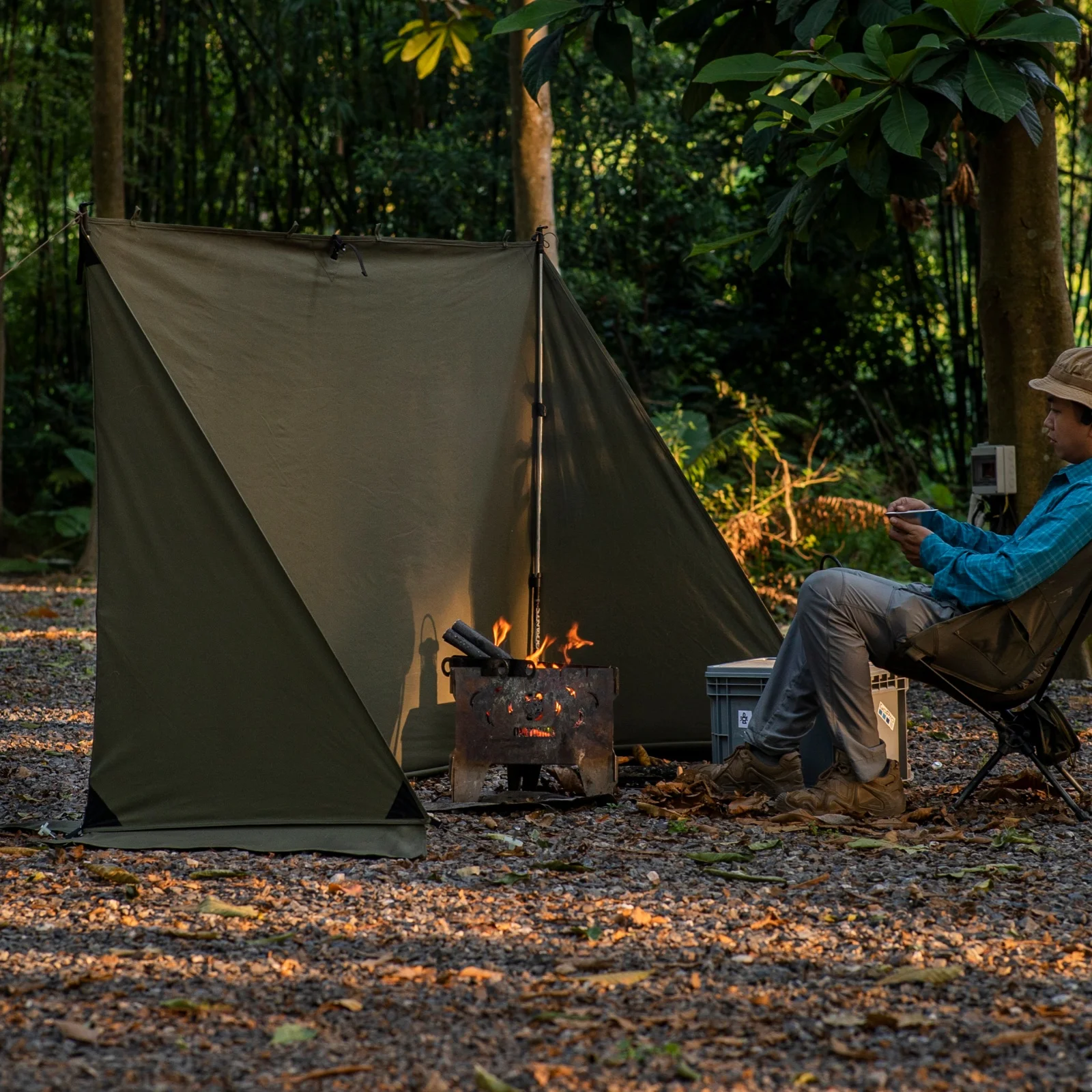 

OneTigris Кемпинговый брезент для выживания, сверхмощный териленовый хлопковый ветровой брезент, навес для кемпинга, приготовления пищи на открытом воздухе, частные пространства
