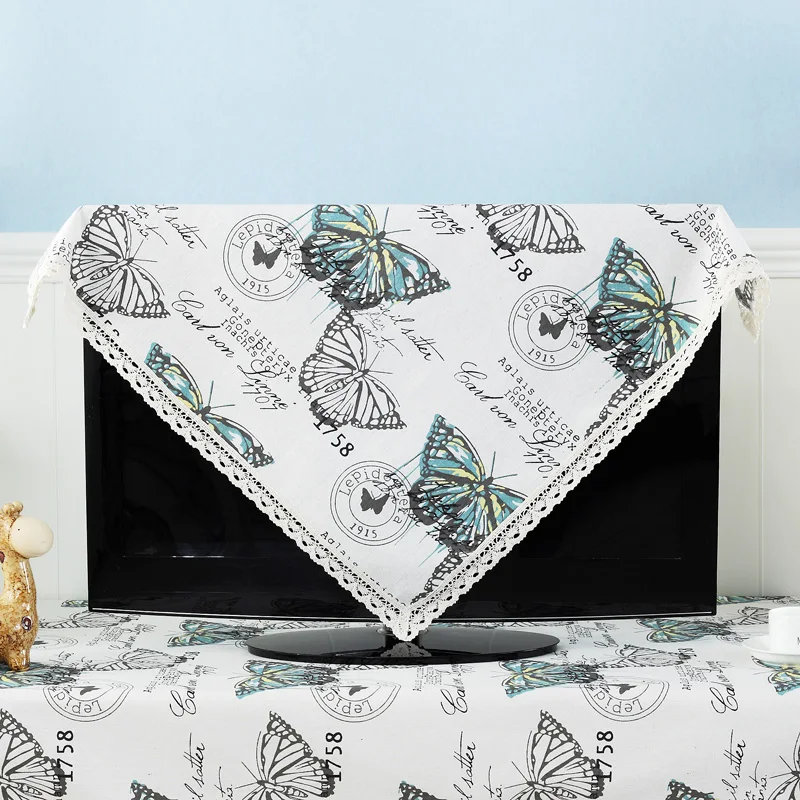 TV Cover Dust Cover Simple Modern Fabric LCD TV Cover Cloth Towel Hanging Type