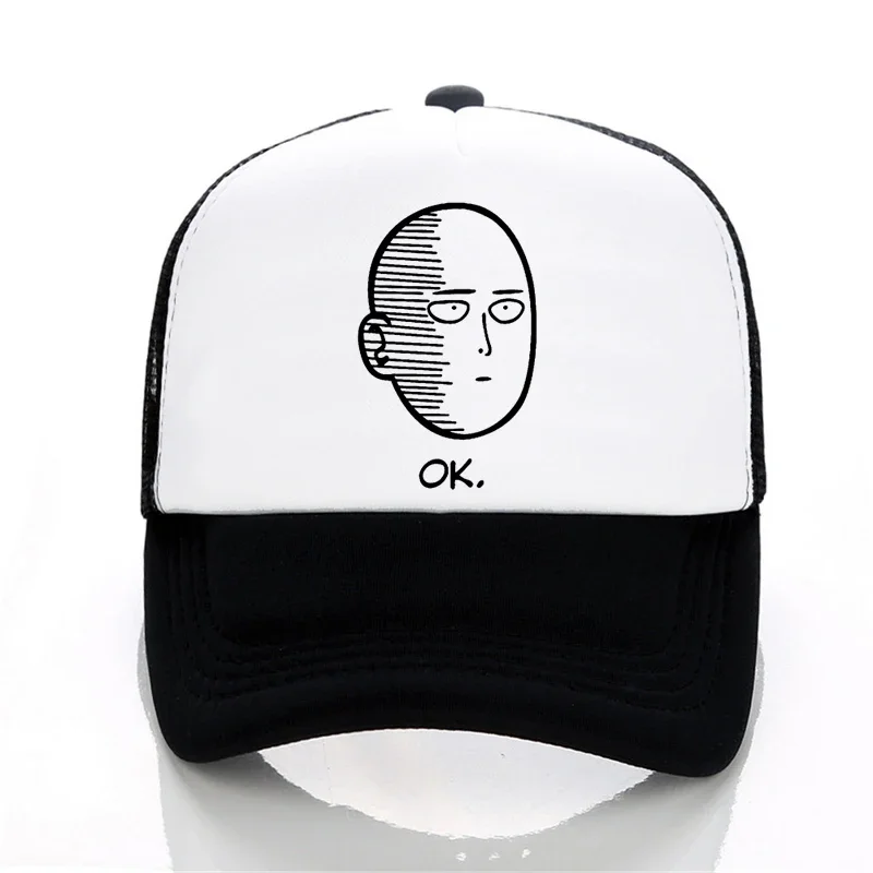 

anime One Punch Man baseball cap men Women cool Summer Mesh Trucker cap ONE PUNCH MAN snapback hats adjustable