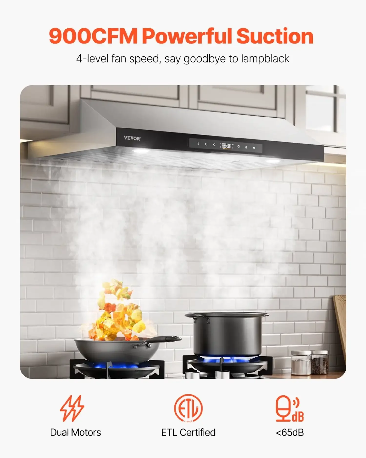 

30" Under Cabinet Range Hood Vent Hood 900CFM Gesture Touch Control