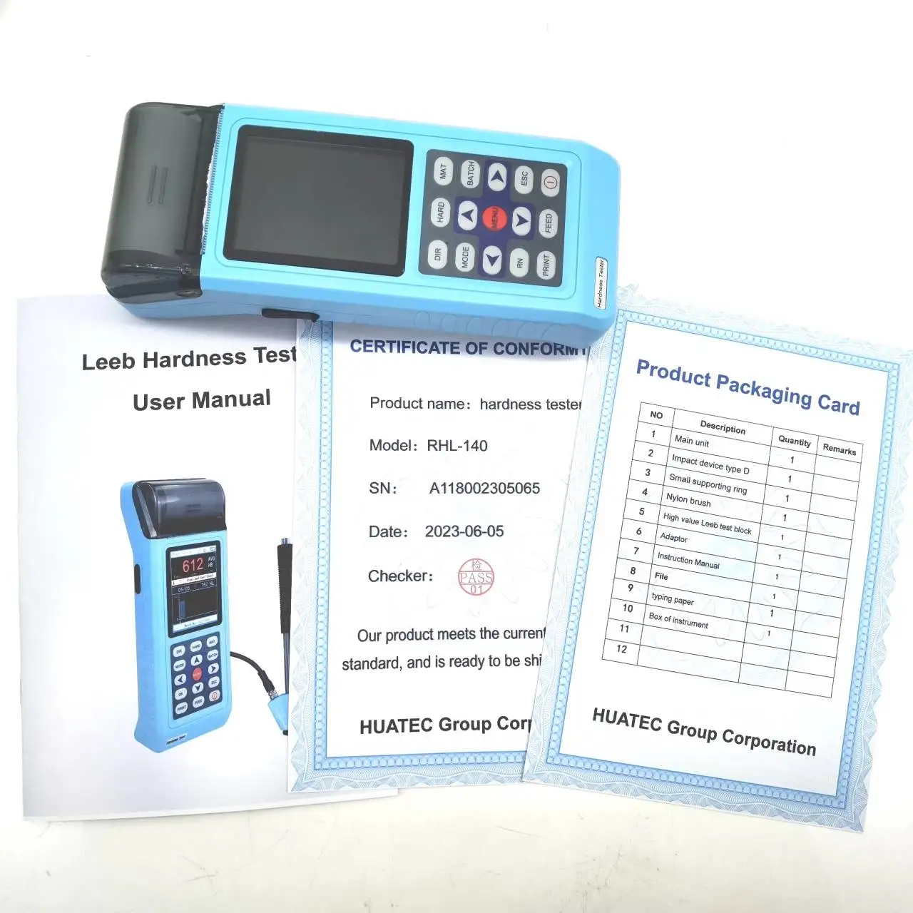 Digital portable plastic hardness tester RHL140  New Leeb hardness testing instrument  HLD block