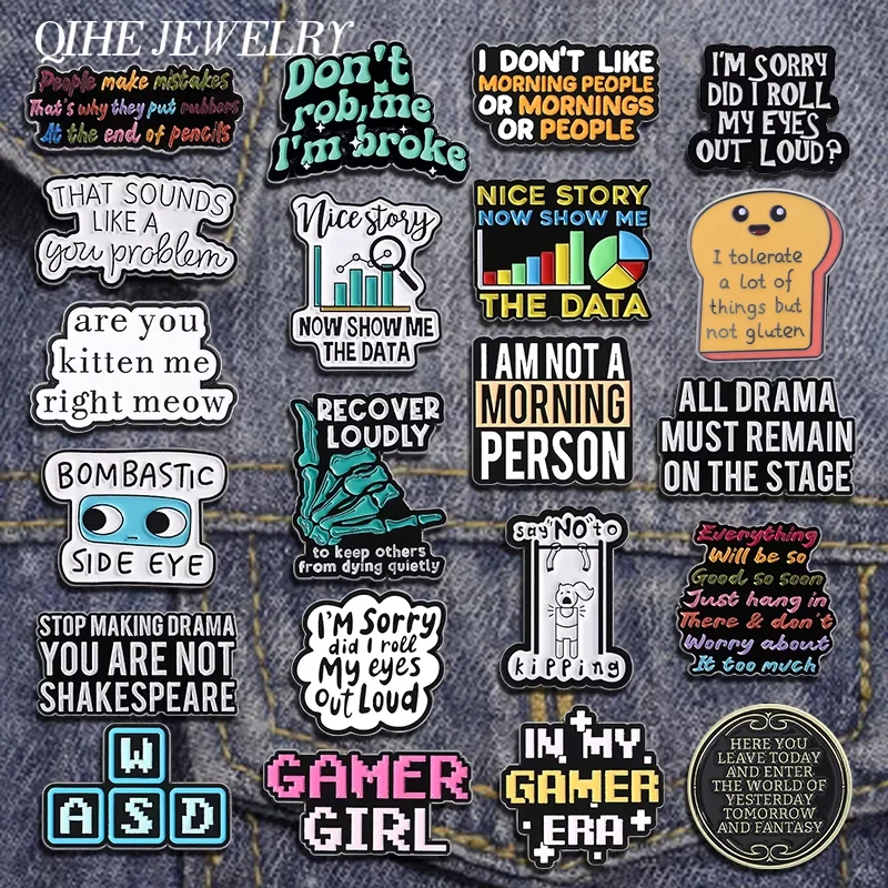 Funny Drama Quote Series Enamel Pins Custom All Drama Must Remain On The Stage Humor Proverb Brooch Lapel Badge Gift Friends