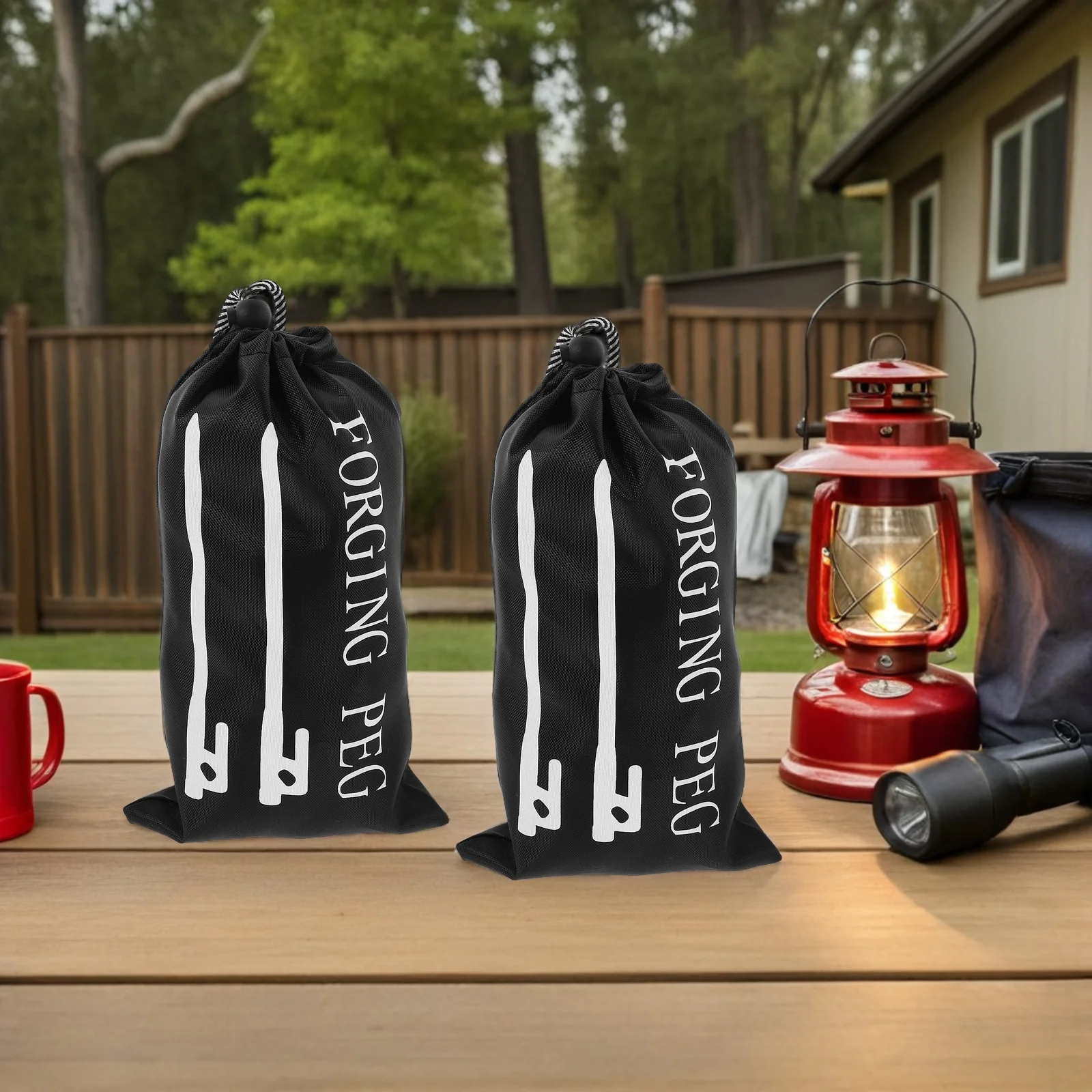 

5Pcs Tent Peg Storage Bags Drawstring Portable Camping Stake Organizer Pouch Outdoor Nail Carrying Case for Hiking Fishing
