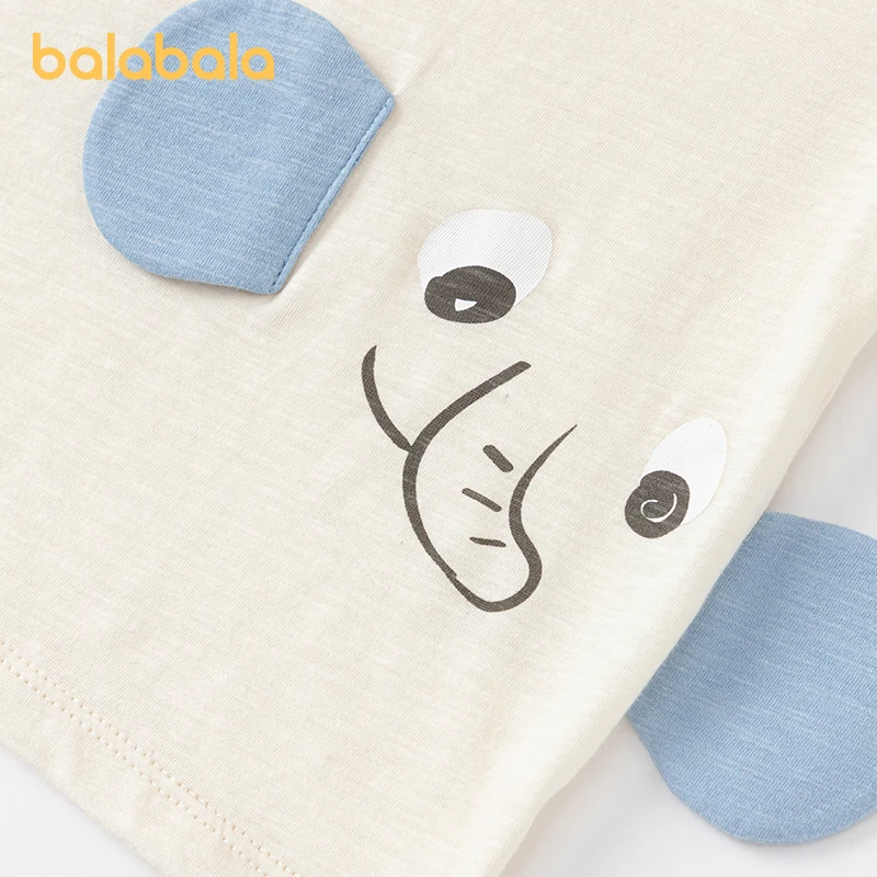 Balabala Baby Short Sleeve T-shirt Boys Girls Baby Top Clothing 2024 Summer New Collection Cute Adorable Fun