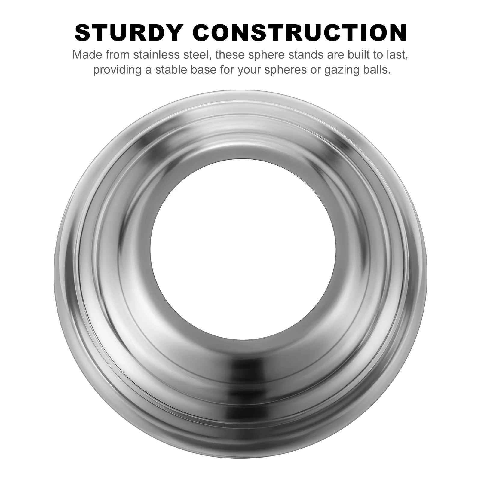 

4pcs Stainless Steel Gazing Ball Stand Sphere Holder Base Garden Decor Weather Resistant Durable Flagpole Seat Globes Display