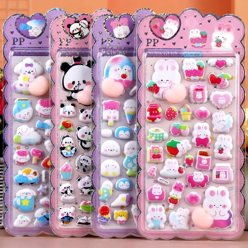 

Мягкие 3D наклейки с мультяшными животными, пухлые 3D наклейки для ноутбука, скрапбукинга, чехол для телефона, украшения, наклейки, декомпрессионные подарки