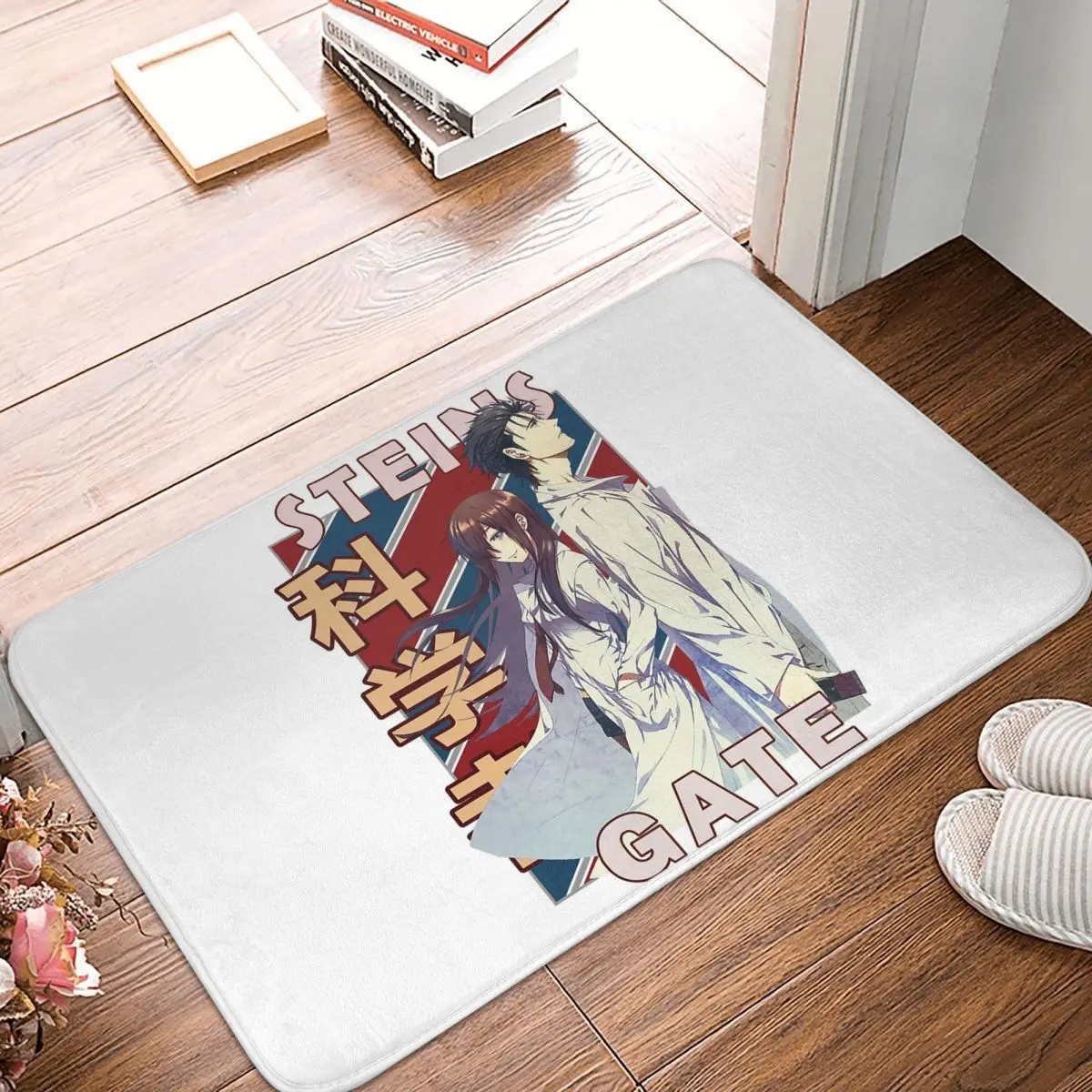 Rintarou Okabe And Kurisu Makise Steins Gate Anime Anti-slip Doormat Floor Mat Carpet Rug for Kitchen Entrance Home Footpad Mats