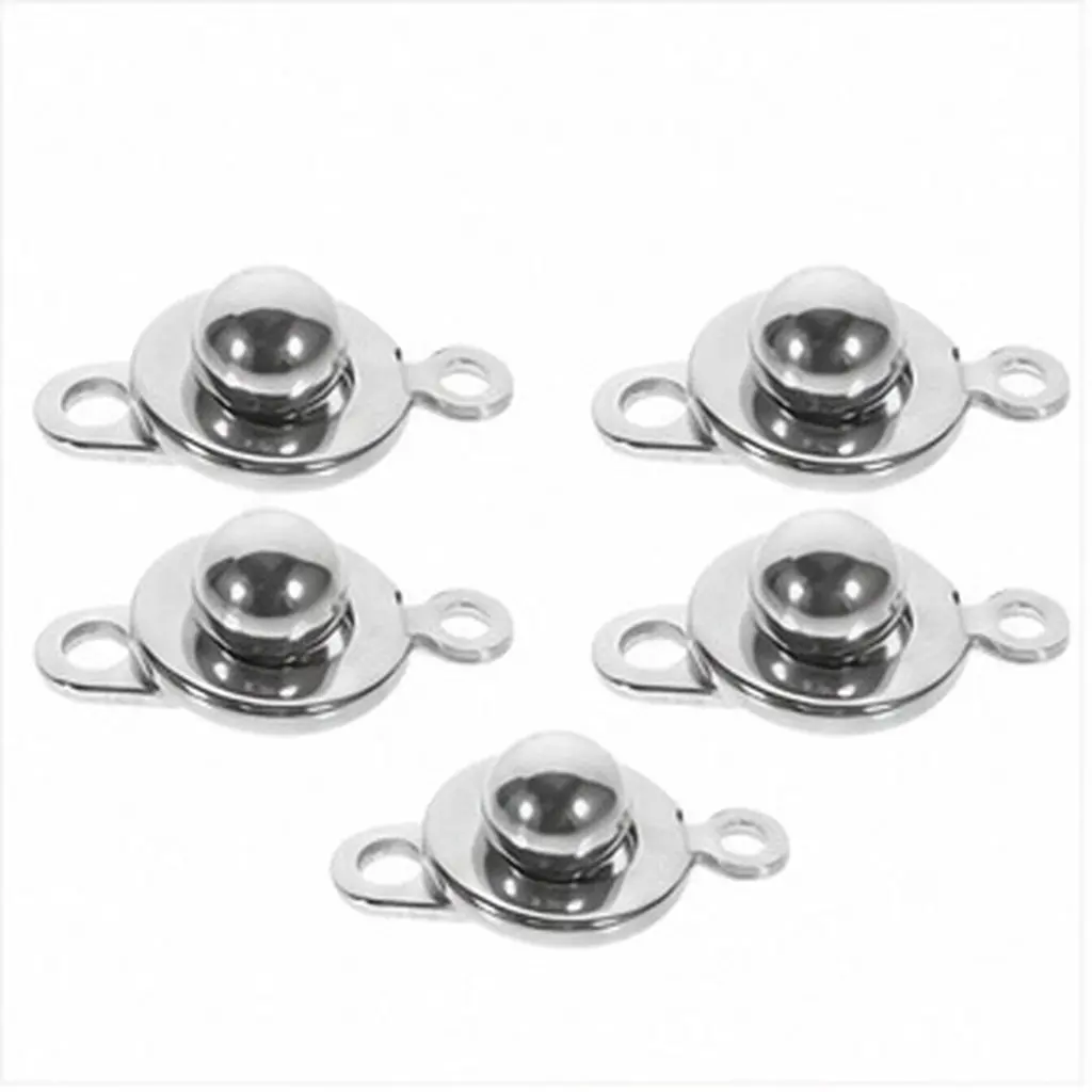 5Pcs Stainless Steel Snap Clasps Practical Ball Socket Clasps for Jewelry Making DIY Necklace Bracelet Snap Button