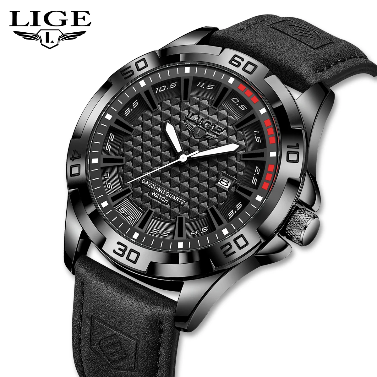 

Мужские наручные часы LIGE, модные, роскошные, спортивные, классические, водонепроницаемые, кварцевые, простые, деловые, с календарем, светящиеся, военные часы для мужчин + коробка